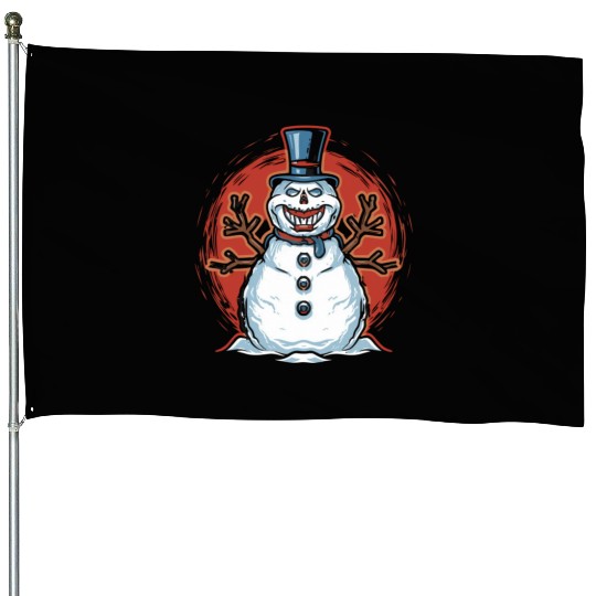 frosty snowman creepy House Flags
