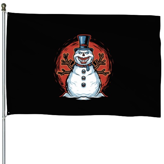 frosty snowman creepy House Flags