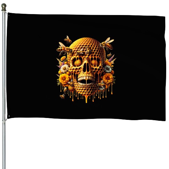 Sweet Life Skull House Flags Honeycomb Haven Bumblebee