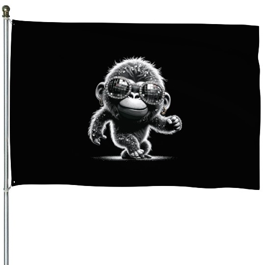 Gorilla With Sunglasses House Flags