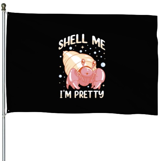 Sea Creature Seafood Shells Hermit Crab Lover House Flags