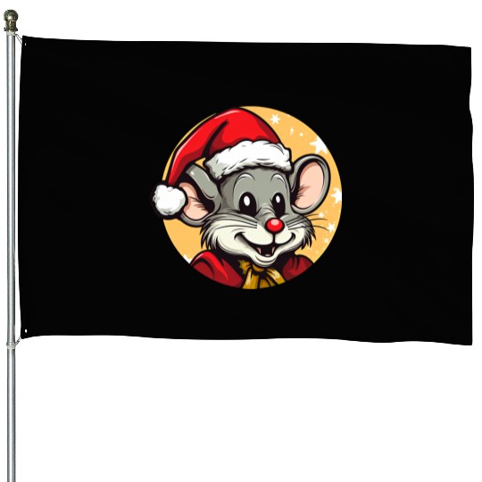 Mice Christmas House Flags