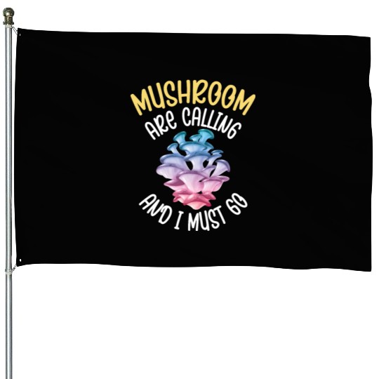 Funny Mushroom Hunting Fungi Mycologist Hiking House Flags