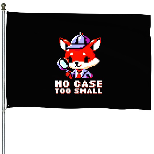 Pixel Fox Detective: Retro Mystery Art House Flags