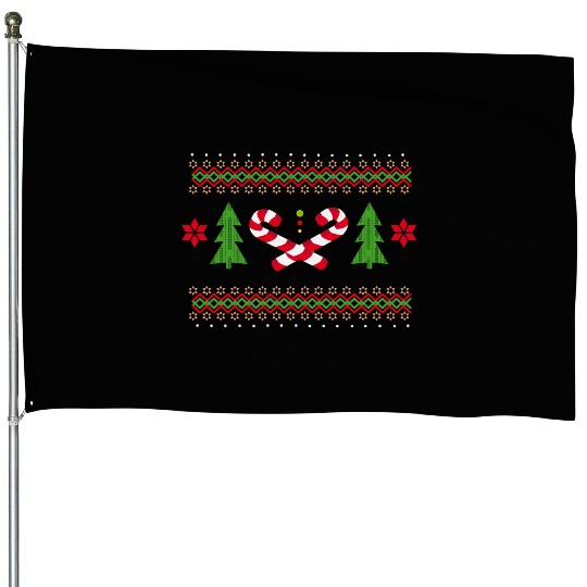 Candy canes pattern for Christmas House Flags