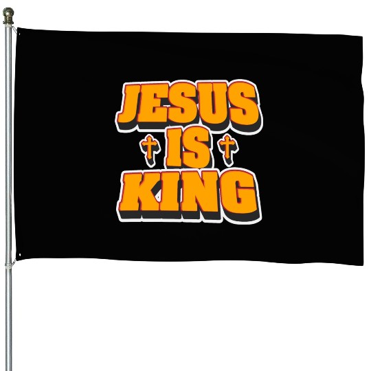 Jesus Is King Love Jesus Christian Christmas House Flags