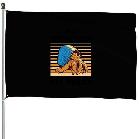 Sea Creature Seafood Shells Hermit Crab Lover House Flags