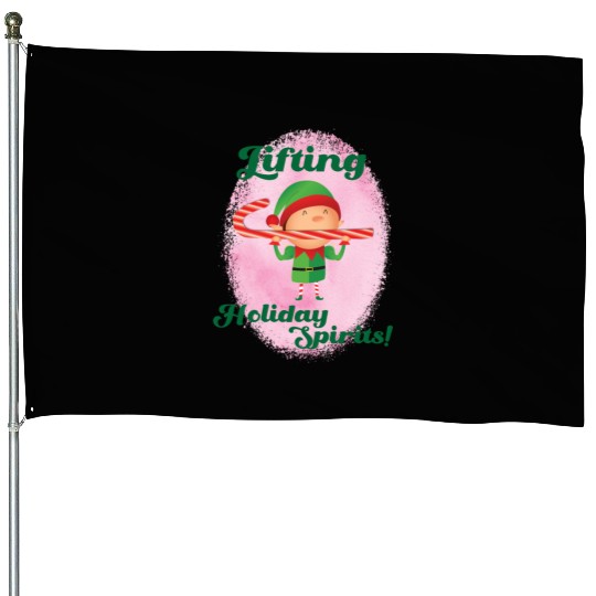 Muscle Elf -Christmas Spirit Workout House Flags