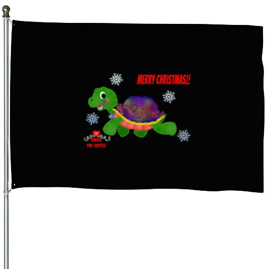 "Tinsel the Turtle" (Snowflake Snuggliezz) House Flags