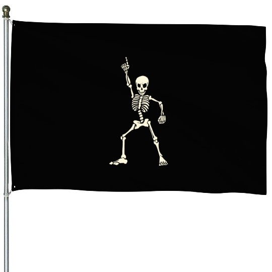 Dancing skeleton House Flags