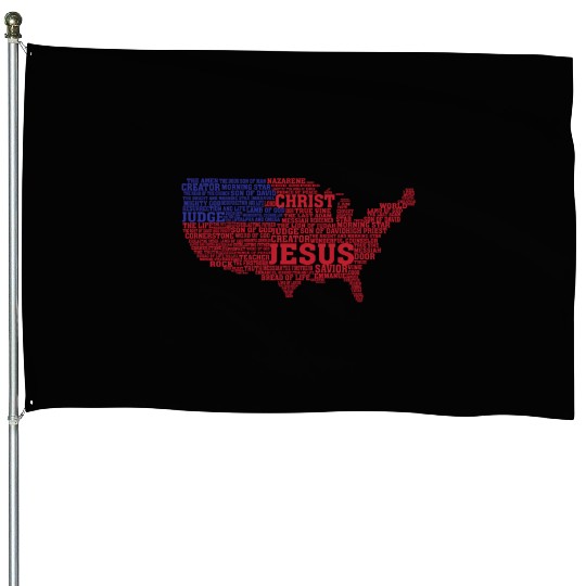 Divine Geography: Jesus' USA Map House Flags