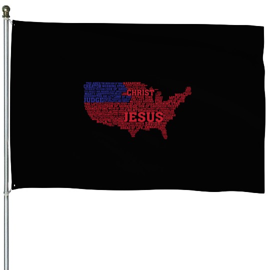 Divine Geography: Jesus' USA Map House Flags