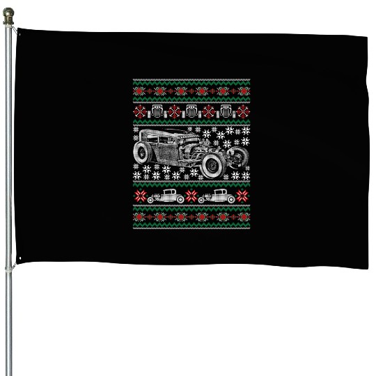 Hot Rod Ugly Muscle Car House Flags