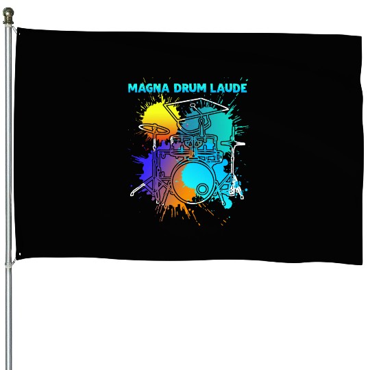 Drum Drummer Drums Drumset House Flags