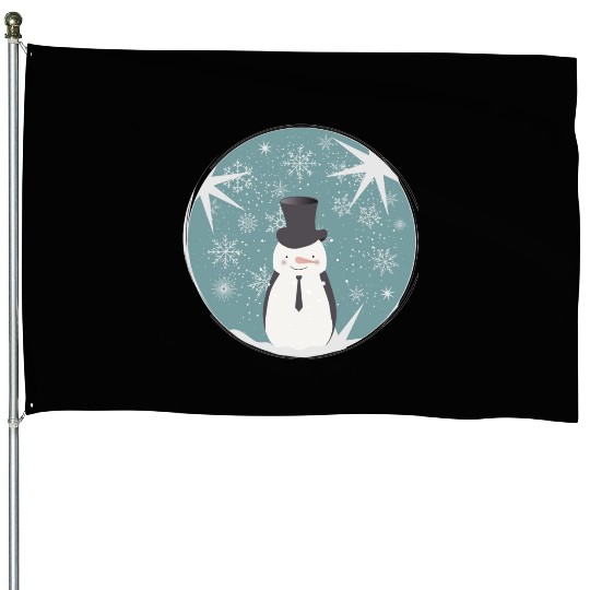 beautiful snowman & stars for Christmas House Flags