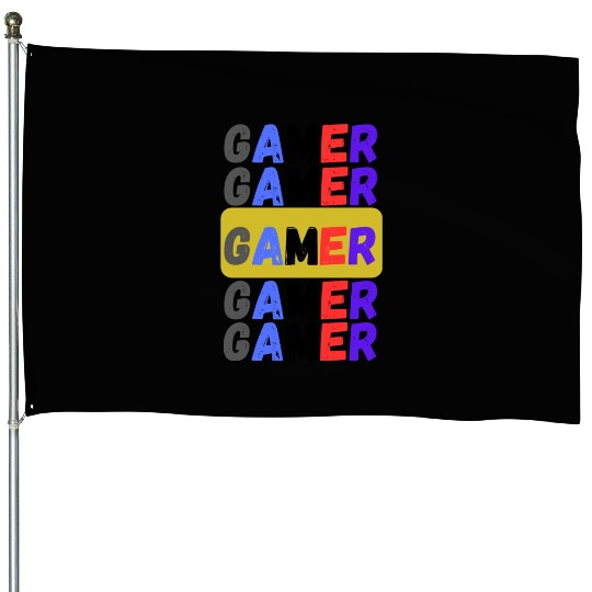 Distressed Retro Gamer House Flags