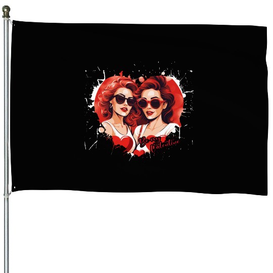 Valentines Day Outfit For Her And Her in love House Flags