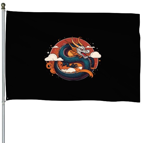 a traditional Chinese dragon House Flags