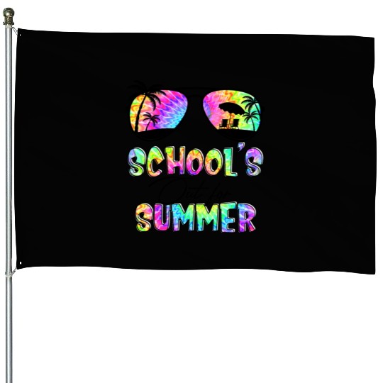 Funny Last Day Of School Teacher School s Out For House Flags