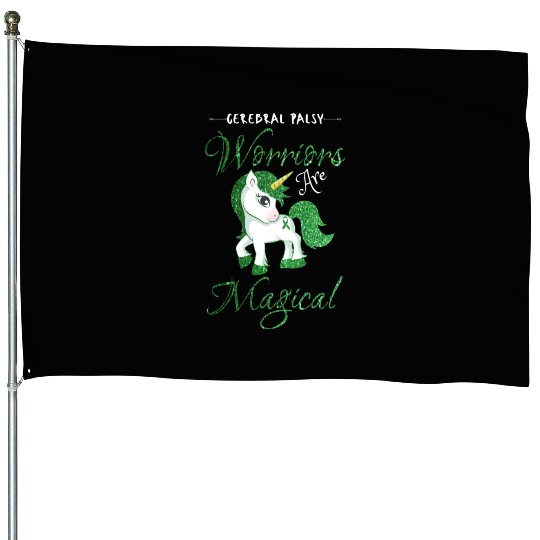 Cerebral Palsy Warriors Are Magical Cute Green House Flags