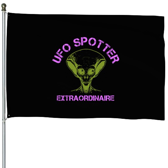 Alien, Aliens, UFO, UAP, Space Unknown Flight House Flags
