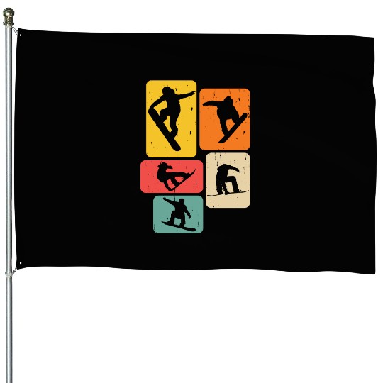 Snowboarding Gift For Snowboarders House Flags