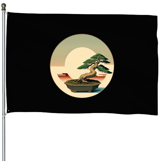 Elegant Bonsai House Flags