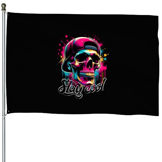 Totenkopf Stay cool House Flags