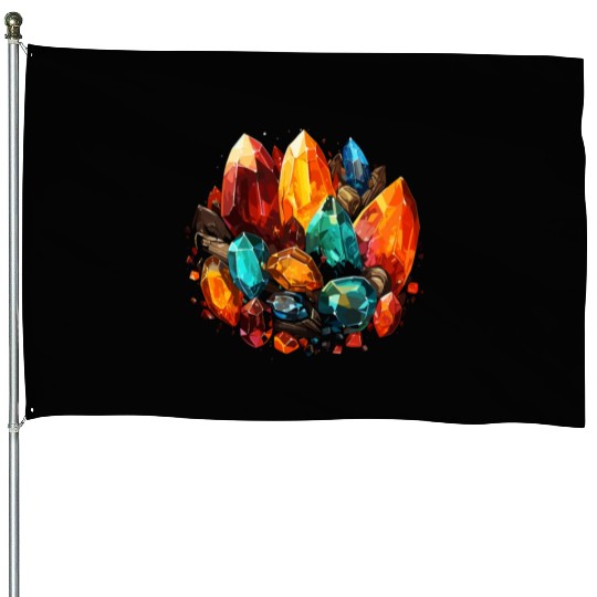 Lapidary Artist Gemstone Stone Collecting Stone House Flags