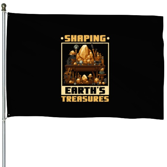 Lapidary Artist Gemstone Stone Collecting Stone House Flags