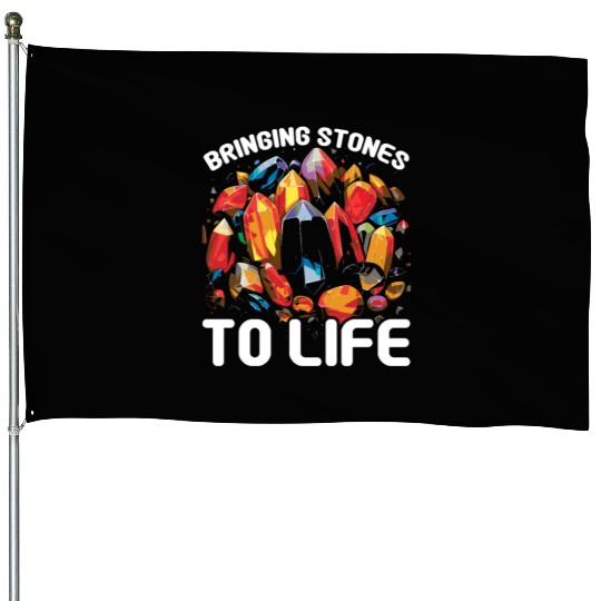 Lapidary Artist Gemstone Stone Collecting Stone House Flags