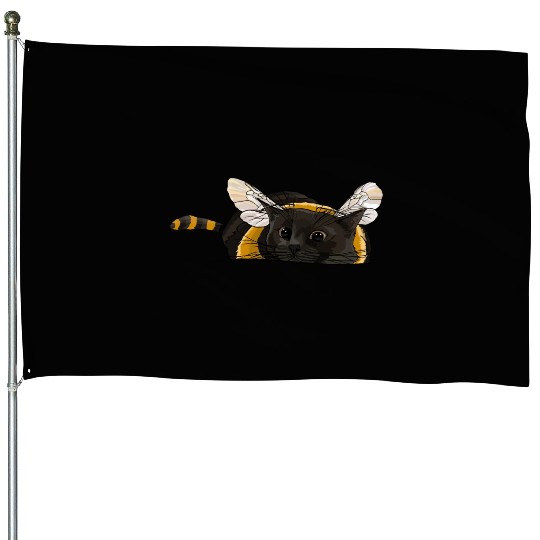 Fuzzy Little Bumblebee Kitty House Flags