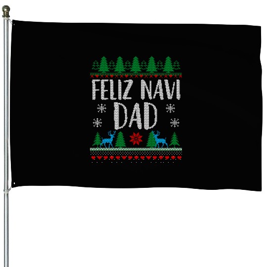 Feliz NAVIDad Funny Holiday Ugly Christmas Themed House Flags