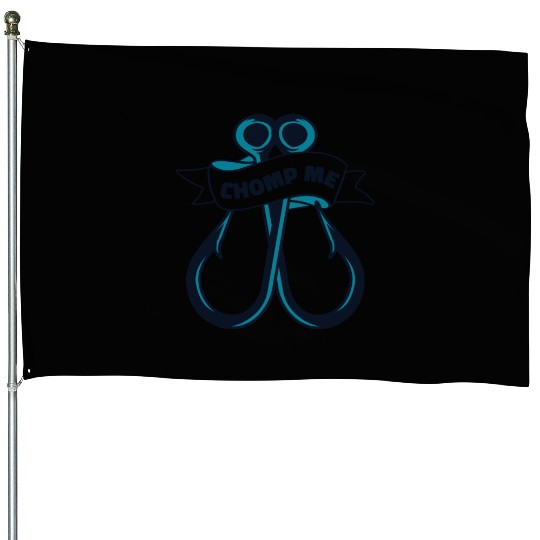 Chomp Me Deep Sea Boat Ice Fisherman Fly Fishing House Flags