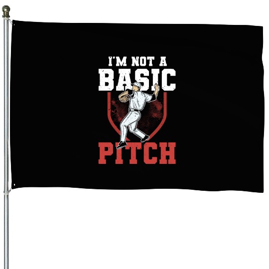 Funny Baseball Pitcher House Flags