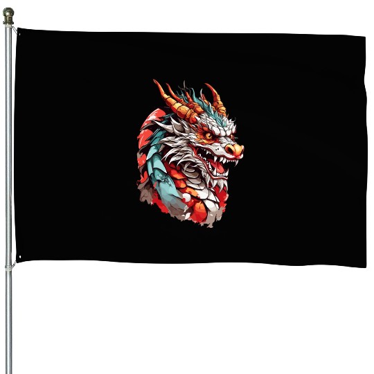 Chinese Dragon Head House Flags design