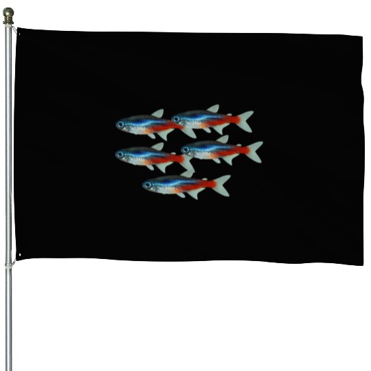 Neon Tetra Fish Bright Color Freshwater Sea Life House Flags
