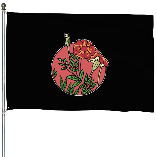 Mexican Marigold Nature Lover Gift House Flags