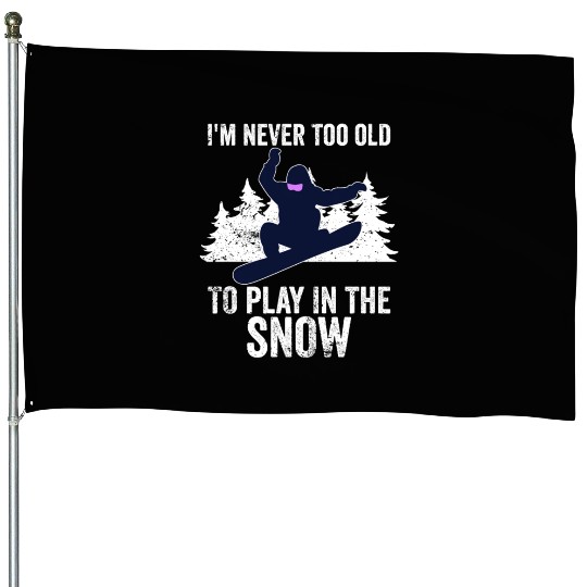 Funny Snowboarding Gifts Snowboard Snowboarder House Flags