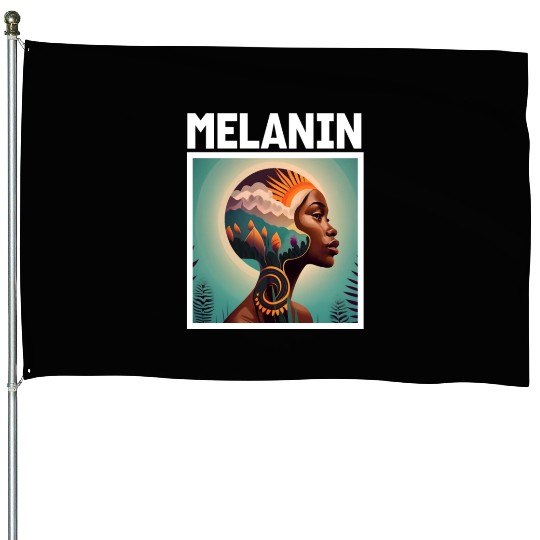 Elegant Melanin Woman. House Flags
