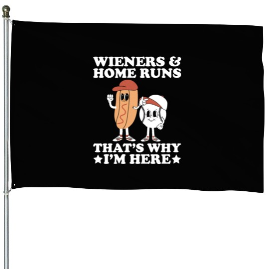 Wieners Home Runs Funny Baseball Player House Flags