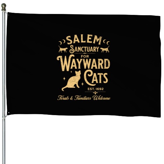 Salem Sanctuary for Wayward Cats Black House Flags