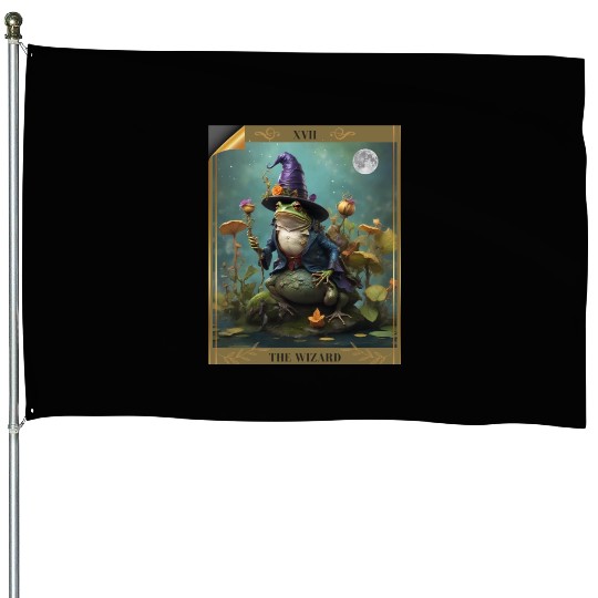 he Wizard Comfort Colors Oversized House Flags, Frog Ta