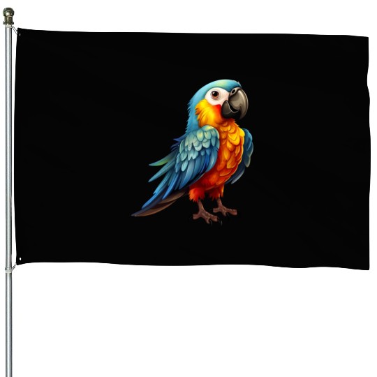 Macaw Parrot for a Bird Lover Animal Lover House Flags