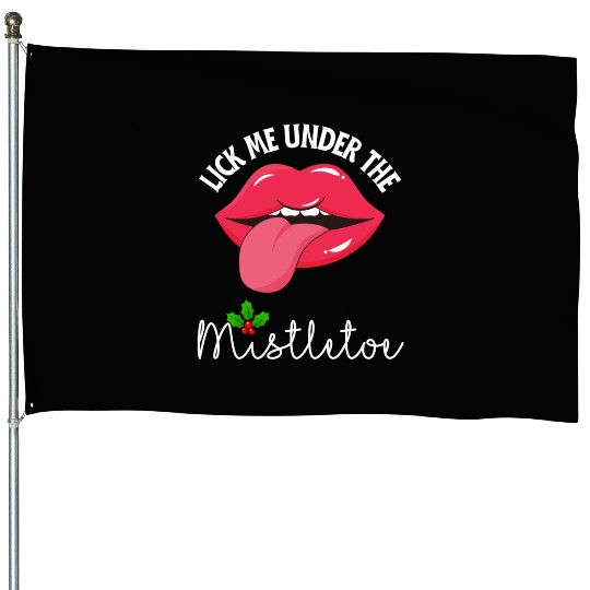 Lick me under the mistletoe ugly Christmas sweater House Flags