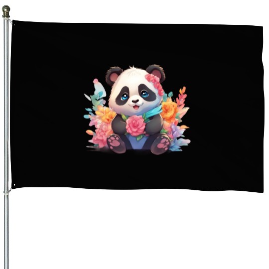 Bamboo Bliss Baby Panda House Flags