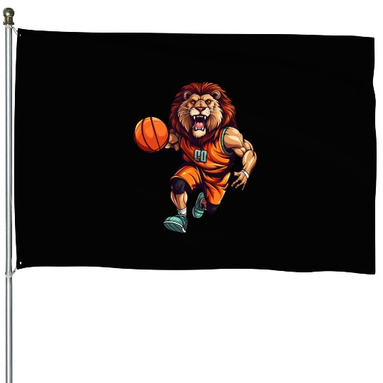 Basketball lion House Flags