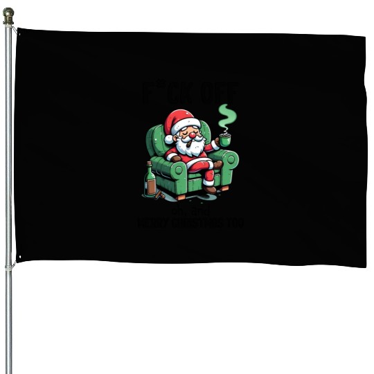 Funny Christmas F*ck Off Merry Christmas House Flags