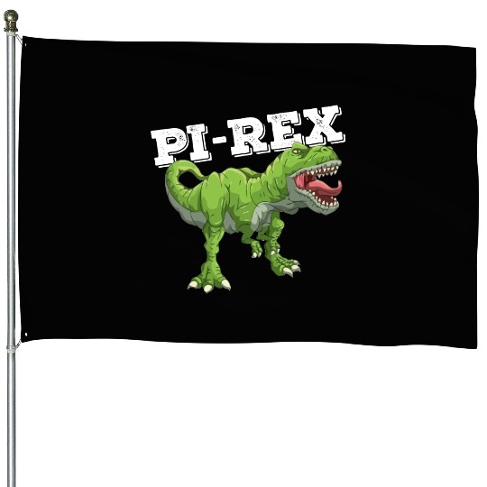 Pi Rex Day Dinosaur Math Mathematics House Flags