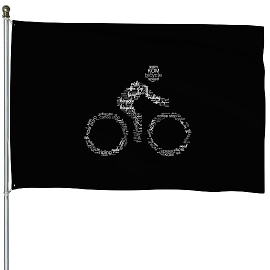 Cycling lover gift, bike cloud image House Flags